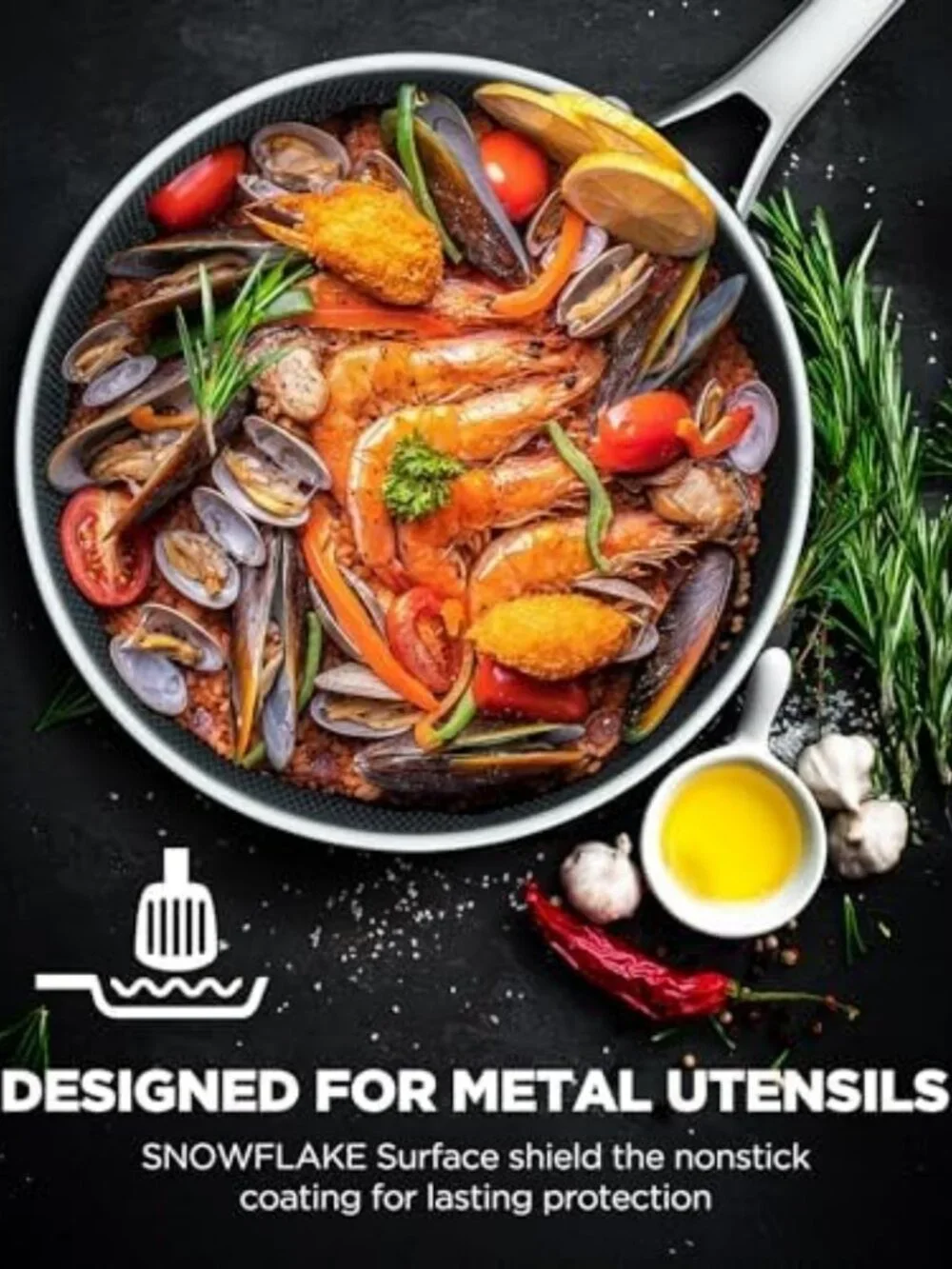 10-Inch Non-Stick Stainless Steel Skillet with Lid - Versatile Frying Pan